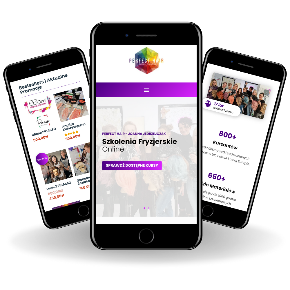 Strona Internetowa dla Salonu Fryzjerskiego w Szkocji wersja mobilna