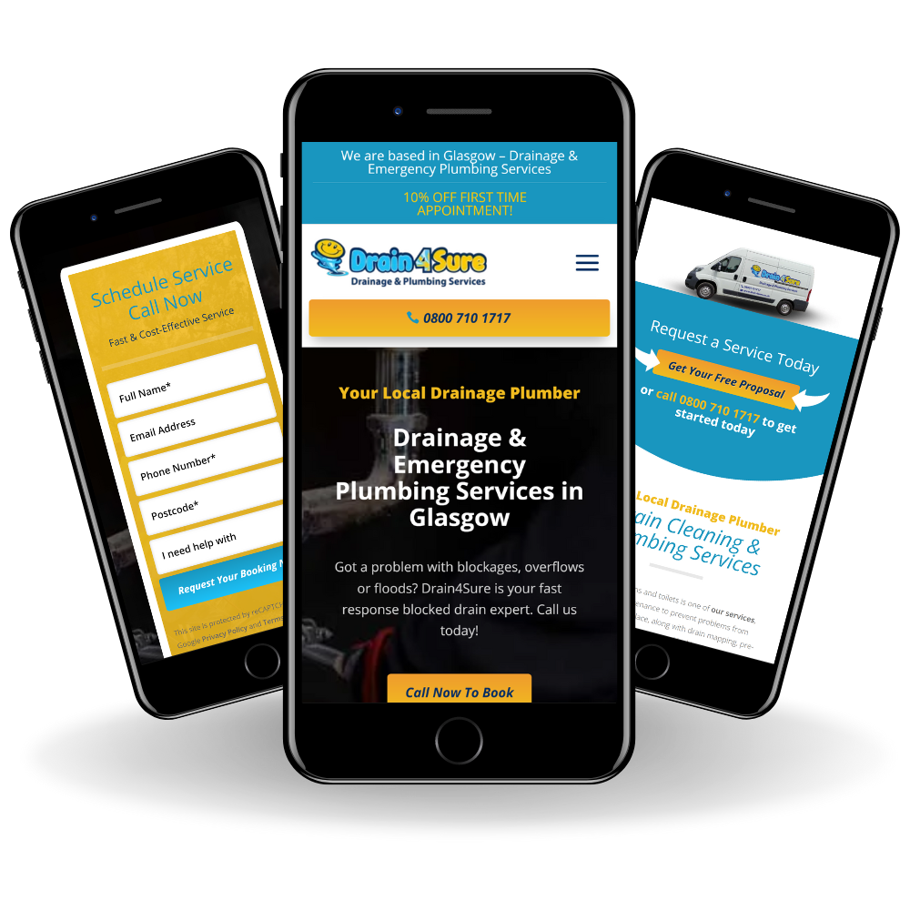 Strona Internetowa dla Hydraulika w Szkocji wersja mobilna