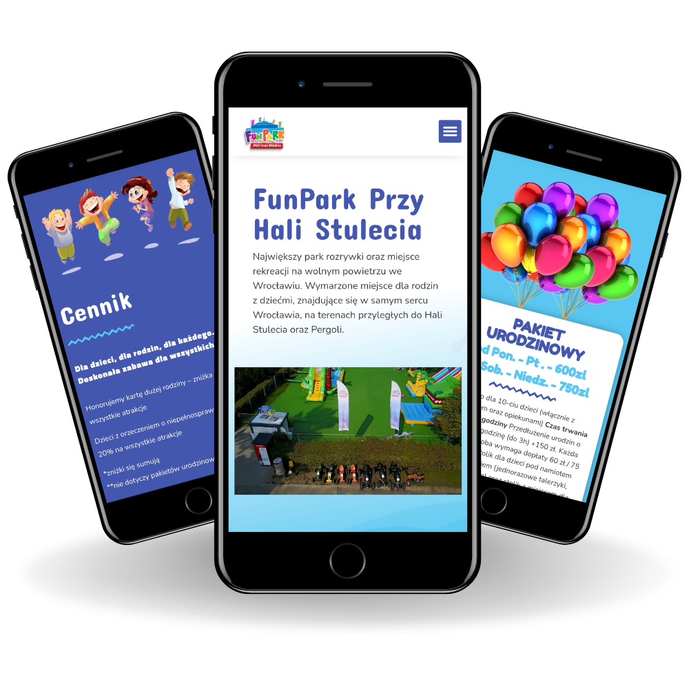 Strona Internetowa telefon dla Parku Rozrywki w Polsce